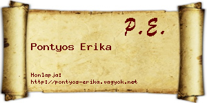 Pontyos Erika névjegykártya